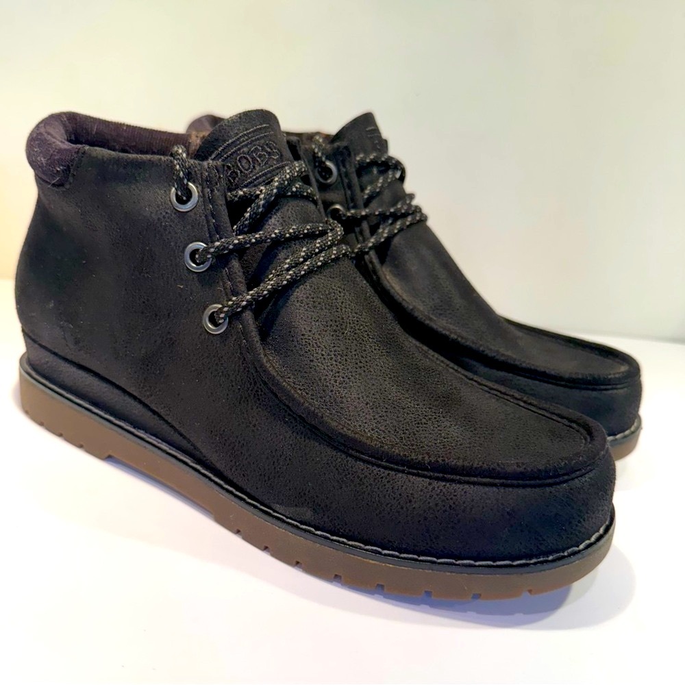 Skechers BOBS Chukka Chill Womens Size 7 M Shoes Black Comfort Wedge Ankle Boots